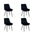 thumbnail image 1 of Ilios Innova | Paquete de 4 Sillas de Comedor Lar en Color Negro, Sillas Tapizadas de Terciopelo con Patas Metálicas Negras, Diseño Moderno y Minimalista, 1 of 9