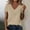 *Khaki, variant on ClodeEU Women's V Neck Ruffle Trim Short Sleeve Blouse,Casual Loose Fit Solid Color Top Purple,Women's Plus L
