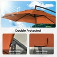 thumbnail image 5 of Mondawe 10ft Solar Lights Offset Cantilever Patio Umbrella - with Light, LED Lighted Offset Hanging Patio Outdoor Market Umbrella UPF50+ UV Protection with Crank,Orange, 5 of 7