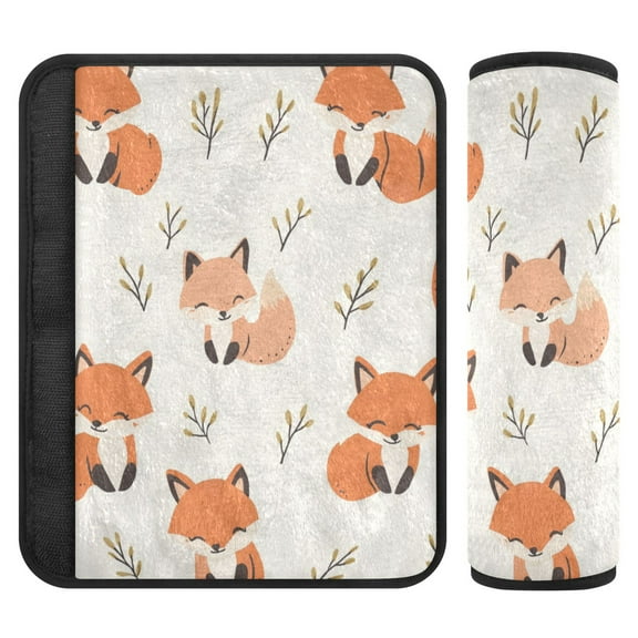 Qxltty Cute Fox Car Seat Strap Pads are Soft and Snug Fitting for All Cars Backpacks Pushchair