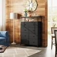 thumbnail image 4 of Fabric Dresser for Bedroom, Tall Dresser with 8 Drawers, Storage Tower with Fabric Bins, Double Dressers, Chest of Drawers for Closet, Living Room, Hallway, Dorm, 4 of 8