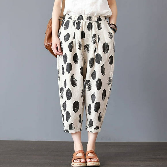 DondPO Halara Pants Women,Lounge Pants Women Women Print Casual Pocket Leggings Pencil Pants Elastic Waist Loose Pants Sweatpants Women,Pants for Women,Beige Pants L