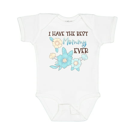 

Inktastic I Have the Best Mommy Ever with Blue Flowers Gift Baby Boy or Baby Girl Bodysuit