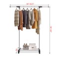 thumbnail image 2 of Gymax Portable Rolling Garment Rack Closet Organizer Shelf Clothes Hanger Adjustable, 2 of 10