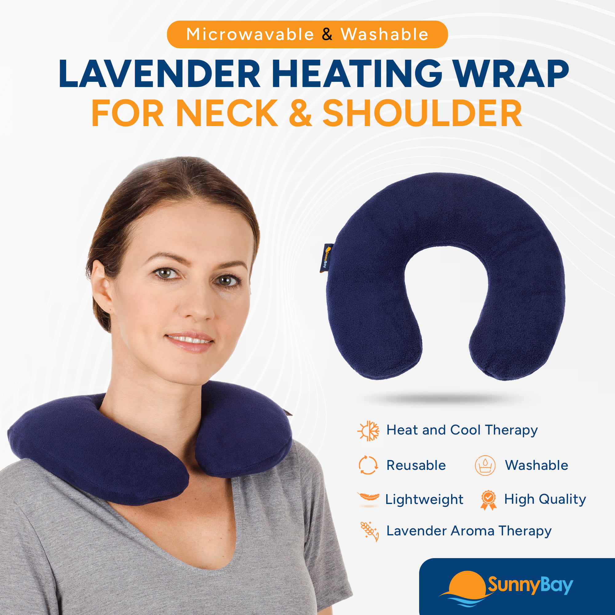 SunnyBay Microwave Heating Pad, Microwavable Heated Neck Pillow for Moist  Hot or Cold Therapy, Aromatherapy Heated Neck and Shoulder Wrap with  Flaxseed and Lavender Filling, FSA HSA Approved, Purple 