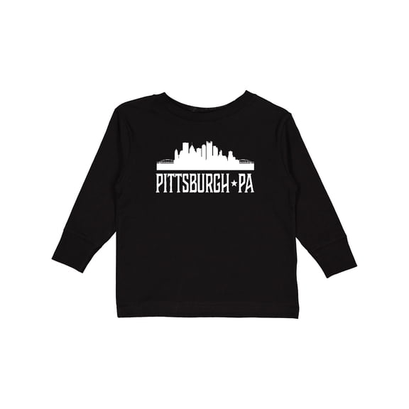Inktastic Pittsburgh Pennsylvania Skyline PA Cities Boys or Girls Long Sleeve Toddler T-Shirt