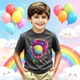 thumbnail image 2 of Boys T Shirts Crewneck Graphic T-Shirts Back To School Short Sleeve T Shirts Cute Holiday Shirts Preppy Kids Summer Clothing, 2 of 4