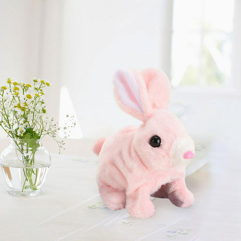 Heartbeat Anxiety Rabbit Plush Stuffed Bunny Behavior Comfort Toy with Pulse in Pink