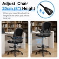 thumbnail image 3 of STACOO Ergonomic Office Chair, Drafting Chair with Flip-up Armrests, Executive Computer Standing Desk Chair with Lumbar Support and Adjustable Footrest Ring, Black, 3 of 9