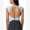 Blue, variant on Women Twist Back Workout Top with Built in Bra Cap Sleeve Pilates Yoga Crop Open Back Sports Top Athletic Gym Tight Shirt