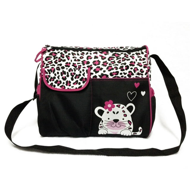 OULII Travel Tote Diaper Bag Adjustable Shoulder Strap Nylon Pink 1 Set