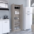 thumbnail image 4 of Dining Room Sideboards, Multistorage Pantry Cabinet, Five Shelves, Double Door Cabinet -Light Gray, Gray Wooden Sideboards,Particle Board Wooden Servers, 4 of 5