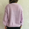 thumbnail image 5 of Sakmal Cardigan Sweaters Womens Knit Soft Open Front Cardigan Floral Purple Long Sleeve Outwear Coat, 5 of 5