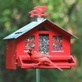 thumbnail image 2 of Perky-Pet 338 Squirrel-Be-Gone II Country House Bird Feeder with Weathervane, 8 lb, Red, 2 of 4