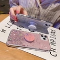 thumbnail image 2 of Compatible with Samsung Galaxy S21 FE 5g Case Clear Glitter Sparkle with Popsocket Phone Case for Samsung S21 FE Case Silicone Pink Shockproof Thin Cover (Green), 2 of 10