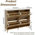 thumbnail image 3 of Fsbecl Narrow Freestanding Shoe Cabinet with 4 Flip Drawers for Entryway, Wood, 3 of 8