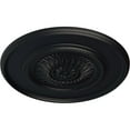 thumbnail image 3 of 41 1/8"OD x 2 1/2"P Large Floral Ceiling Medallion, Hand-Painted Steel Gray, 3 of 6