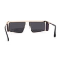thumbnail image 2 of Mens Futuristic Flat Top Robot Metal Side Visor Sunglasses Gold Black, 2 of 4
