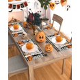 thumbnail image 5 of Halloween Placemats Set of 4 Grimace Pumpkin Place Mats Fall Placemat Trees Bat Candy Witch Hat Ghost Linen Table Mats for Dining Kitchen Table Holiday Dinner Party Home Decorations 13x19 Inch, 5 of 8