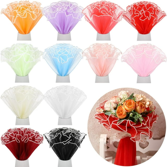 Malla para envolver flores Gilprop, 28 cm x 3,7 m, 12 colores