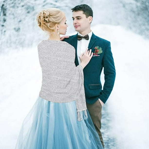 Chales Metálicos Brillantes De 190 Cm De Largo Con Flecos Para Bodas, Fiestas De Noche, Vestidos