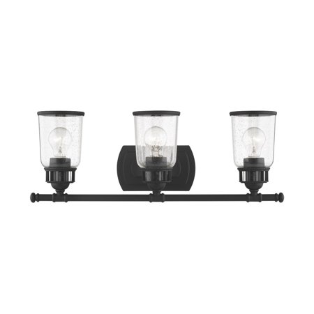 

3 Light Bathroom Light in Coastal Style 23.5 inches Wide By 8.25 inches High-Black Finish Bailey Street Home 218-Bel-4188821