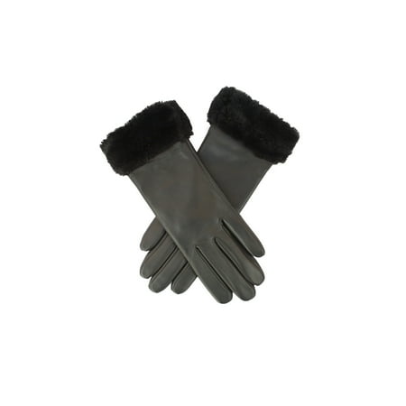 Ladies fur cuff leather gloves deals