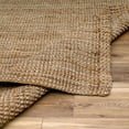 thumbnail image 4 of BoutiqueRugs Ambel Braided Bohemian Natural Jute Area Rug - Farmhouse Hand Woven Tassel Carpet for Living Room, Bedroom - Seagrass Rug - Beige, Brown, Tan - 8'6" x 11'6", 4 of 5