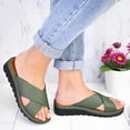 thumbnail image 2 of JFBUJC Women Platform Wedge Sliders Slip On Sandals Flat Slippers Summer Shoes, 2 of 4