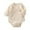 Beige, variant on Baby Cloud Embroidery Side-Snap Long Sleeve Bodysuit Toddler Neutral Casual Romper Size:0-1 Months