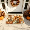 thumbnail image 5 of Hovilon 16x24 Inch Fall Pumpkin Thanksgiving Doormat, Khaki Polyester Welcome Mat, Non-Slip Washable Autumn Harvest Door Rug for Front Porch Entryway Kitchen, Indoor Outdoor Farmhouse Home Decor, 5 of 6