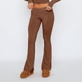 thumbnail image 3 of Ladies Basic Pants Slim Fit Solid Color Y2K Style Vacation Outfit (Black S), 3 of 7