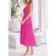 thumbnail image 5 of Vestido PRETTYGARDEN para mujer, midi, fruncido, de verano, rosa y rojo, XXL, 5 of 9
