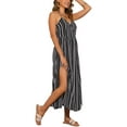 thumbnail image 4 of INSPIRE CHIC Women's Floral Spaghetti Strap Flowy Smocked Maxi Sundress XS Black, 4 of 6