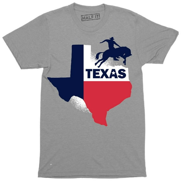 State Of Texas Map Flag With A Cowboy Silhouette Men's T-Shirt