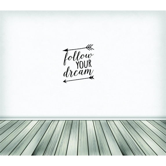 Custom Wall Decal Sticker - Follow Your Dream Text Lettering Inspirational Life QuoteHome Decor 14x28"