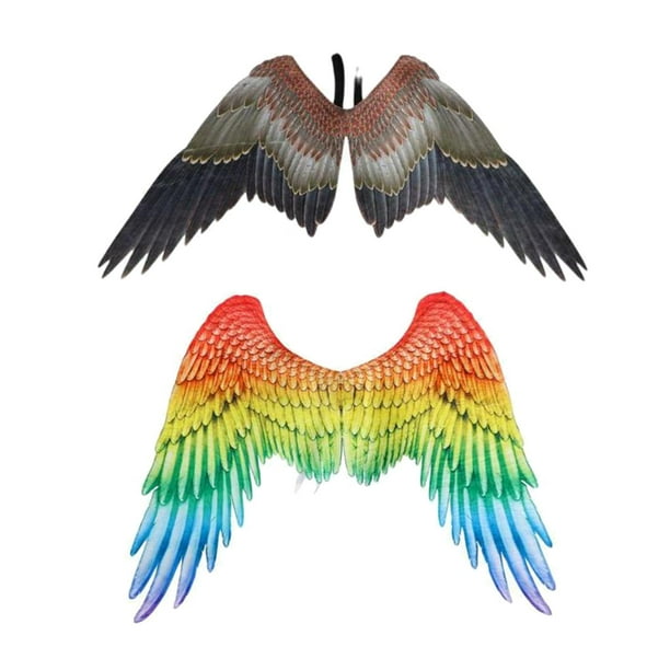 2 Piezas de Disfraz de Ala de ángel con Correa para Fiesta, Ala de Cosplay para Niñas, , Regalo de Cumpleaños Unisex águila y colorido Sunnimix Disfraz de ala de ángel