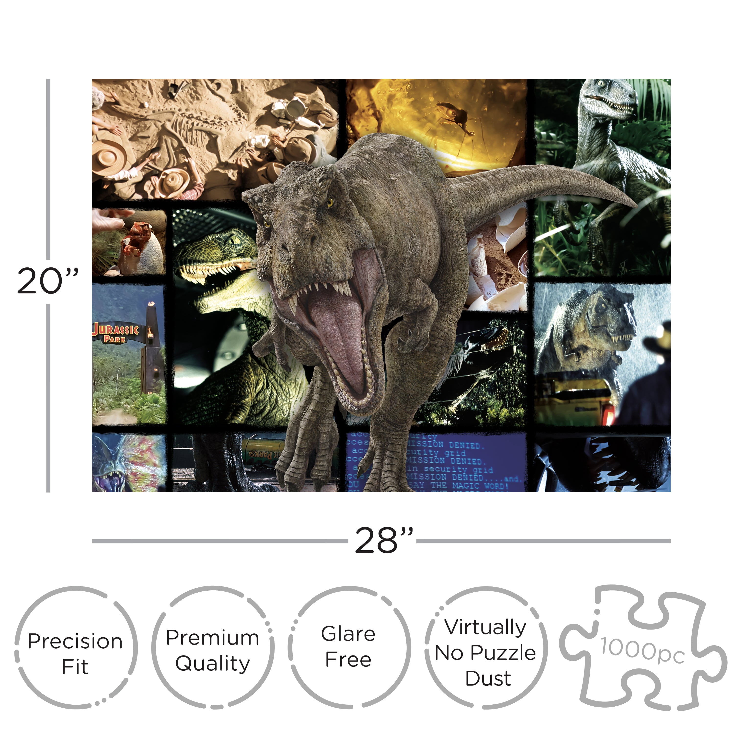 Aquarius Jurassic Park Collage 1000 Piece Jigsaw Puzzle
