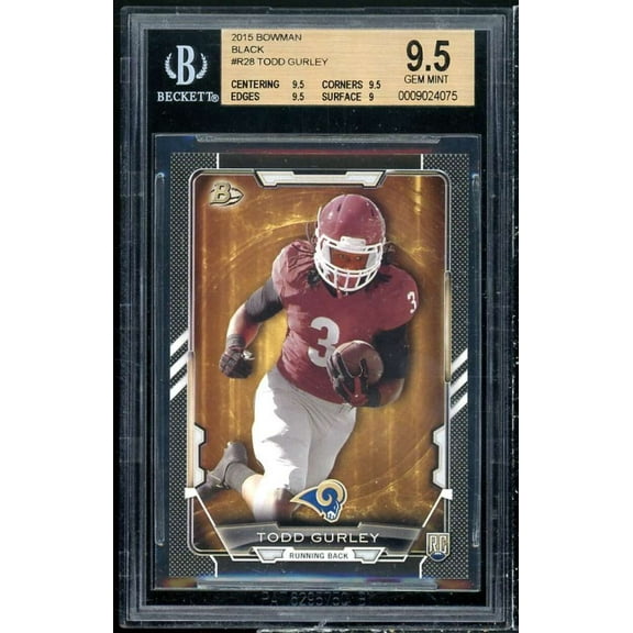 Todd Gurley Rookie Card 2015 Bowman Black #28 BGS 9.5 (9.5 9.5 9.5 9)