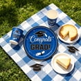 thumbnail image 4 of QuanTara Graduation Party Supplies – Cap-Themed Paper Plates & Tablecloth Set, Disposable Blue Graduation Decorations for Celebrations, 4 of 6