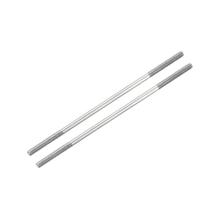 

M2x55mm 304 Stainless Steel Push Rod Double End Threaded Rod for DIY 2Pack