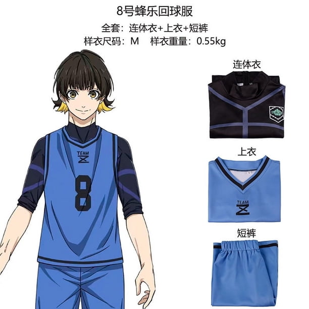 Disfraz de cosplay de Bachira Meguru, camiseta de Anime Blue Lock, conjunto de ropa deportiva del club de fútbol para hombres y mujeres