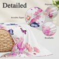 thumbnail image 3 of Pink Flower Pillow Covers King, Spring Floral Butterflies Elegant Pastoral Birds Soft Brushed Microfiber Breathable Throw Pillow Covers, Pillowcase with Zipper for Couch Sofa Bedroom 20"x36", 3 of 9