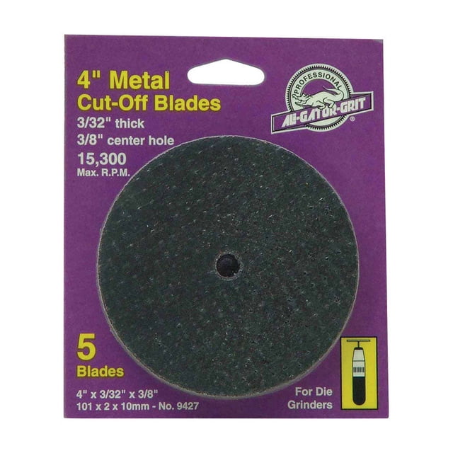 Cuchilla de corte de metal Gator de 4 pulgadas D, óxido de aluminio, 5 unidades