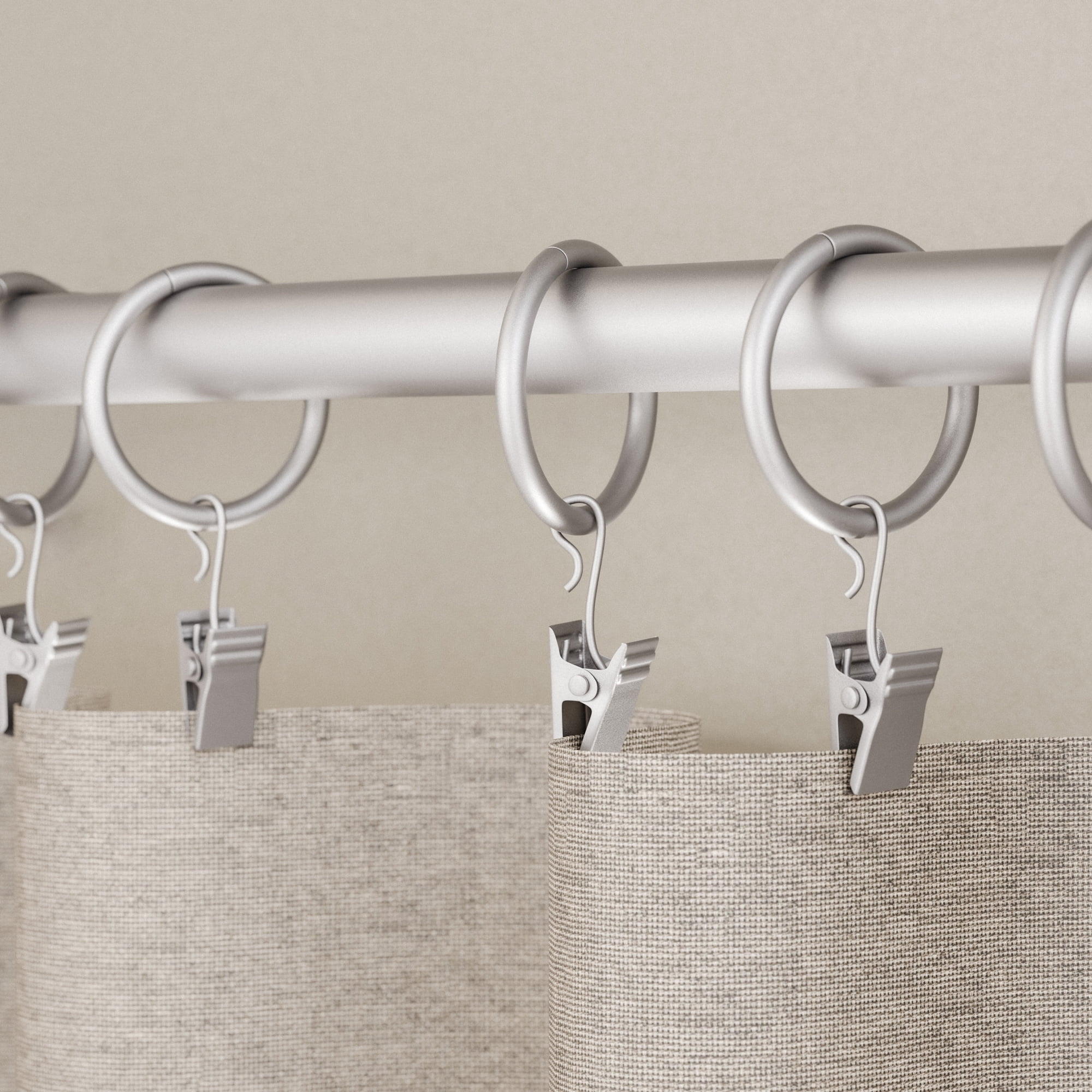 (2 pack) Mainstays 1" Nickel Curtain Clip Rings (7 pack)