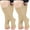 Beige, variant on 2 Pairs Medical Sport Open Toe Compression Socks - 20-30mmhg Graduated Knee-High Support for Men & Women, Ideal for Soccer, Running, and Nurses