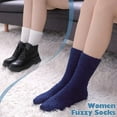 thumbnail image 4 of 5 Pairs Womens Fuzzy Fluffy Cozy Warm Super Soft Slipper Socks Microfiber 3-8 Pairs Home Socks For Christmas, 4 of 5