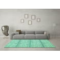 thumbnail image 3 of Ahgly Company Indoor Rectangle Abstract Turquoise Blue Modern Area Rugs, 7' x 9', 3 of 4