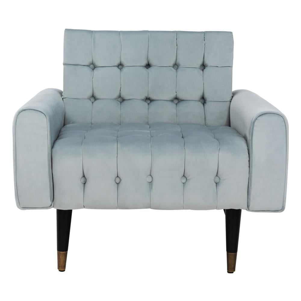 Safavieh Amaris Midcentury Modern Tufted Accent Chair, Slate Blue - Walmart.com - Walmart.com