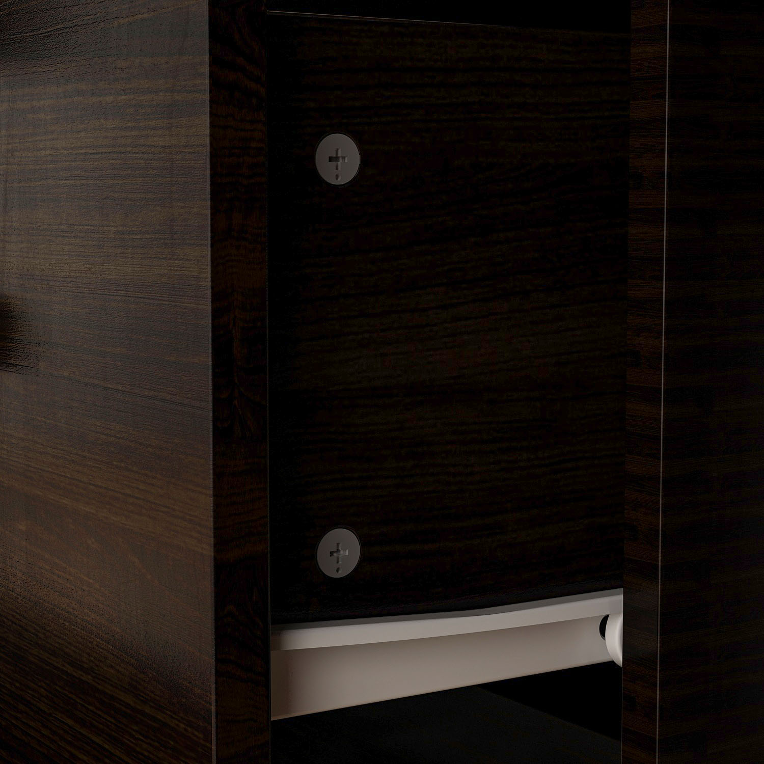 WIAWG Modern Mirrored Armoire Closet for Bedroom, 4 Door Wardrobe with Hanging Rods, Drawers and Shelves, Brown
